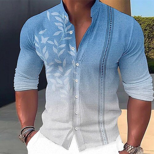 Hombre Camisa camisa de lino Degradado Estampados Hojas Escote Chino Rosa Azul Piscina Marrón Verde Trébol Gris Exterior Calle Manga Larga Estampado Ropa Lino Moda Ropa de calle Design Casual
Hombre Camisa camisa de lino Degradado Estampados Hojas Escote Chino Rosa Azul Piscina Marrón Verde Trébol Gris Exterior Calle Manga Larga Estampado Ropa Lino Moda Ropa de calle Design Casual