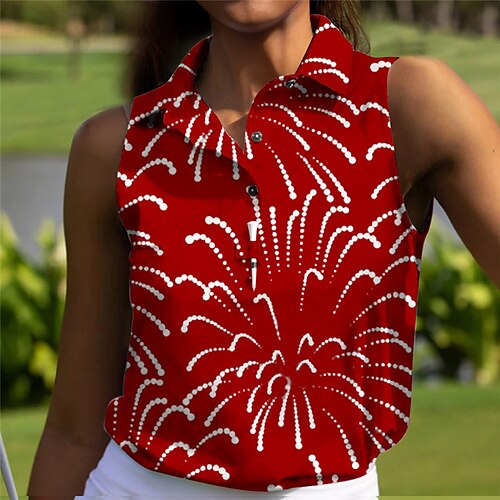 Femme T-shirt POLO Chemise de golf Polo boutonné Respirable Séchage rapide Evacuation de l'humidité Sans Manches Vêtements de golf Top Standard Imprimé Eté Tennis Le golf Pickleball
Femme T-shirt POLO Chemise de golf Polo boutonné Respirable Séchage rapide Evacuation de l'humidité Sans Manches Vêtements de golf Top Standard Imprimé Eté Tennis Le golf Pickleball