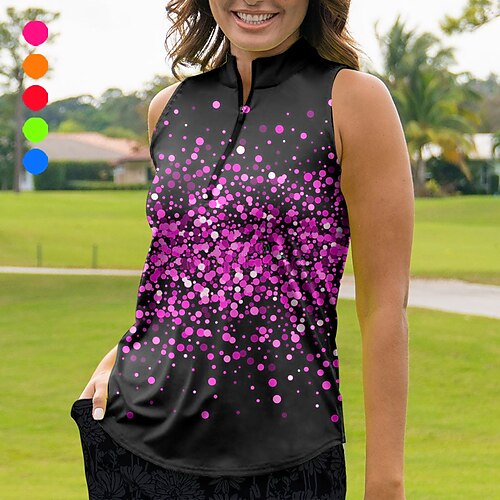 Mulheres Camisa polo de caminhada Camisa de golfe Respirável Secagem Rápida Pavio Humido Sem Manga Vestuário de golfe Roupas de golfe Normal Zíper Colarinho Alto Floral Poá Verão Tênis Golfe
Mulheres Camisa polo de caminhada Camisa de golfe Respirável Secagem Rápida Pavio Humido Sem Manga Vestuário de golfe Roupas de golfe Normal Zíper Colarinho Alto Floral Poá Verão Tênis Golfe
