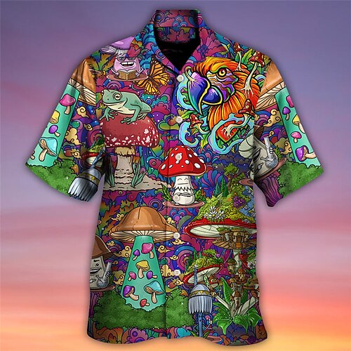 Herren Hemd Abstrakt Grafik-Drucke Hippie Pilz Kubanisches Halsband Blau Purpur Grün Regenbogen Outdoor Casual Kurzarm Bedruckt Bekleidung Sport Modisch Strassenmode Designer
Herren Hemd Abstrakt Grafik-Drucke Hippie Pilz Kubanisches Halsband Blau Purpur Grün Regenbogen Outdoor Casual Kurzarm Bedruckt Bekleidung Sport Modisch Strassenmode Designer