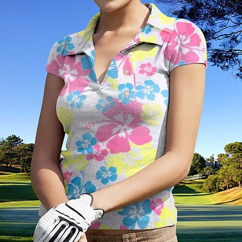 Mulheres Camisa polo de caminhada Camisa de golfe Respirável Secagem Rápida Pavio Humido Manga Curta Vestuário de golfe Roupas de golfe Normal Em V Floral Verão Tênis Golfe Pickleball
Mulheres Camisa polo de caminhada Camisa de golfe Respirável Secagem Rápida Pavio Humido Manga Curta Vestuário de golfe Roupas de golfe Normal Em V Floral Verão Tênis Golfe Pickleball