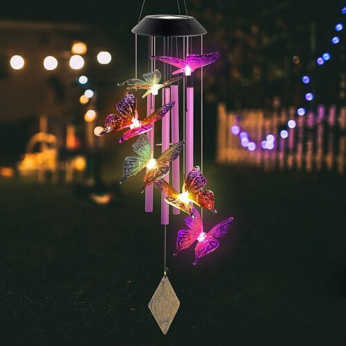 Campanas de viento de mariposa solar, decoración de balcón, luces colgantes de patio impermeables para exteriores, terraza de Navidad, fiesta de vacaciones, decoración de patio
Campanas de viento de mariposa solar, decoración de balcón, luces colgantes de patio impermeables para exteriores, terraza de Navidad, fiesta de vacaciones, decoración de patio