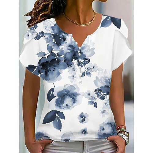 Damen T Shirt Bluse Weiß Blau Himmelblau Blumen Taste Bedruckt Kurzarm Casual Festtage Basic Rundhalsausschnitt Standard Blume S
Damen T Shirt Bluse Weiß Blau Himmelblau Blumen Taste Bedruckt Kurzarm Casual Festtage Basic Rundhalsausschnitt Standard Blume S