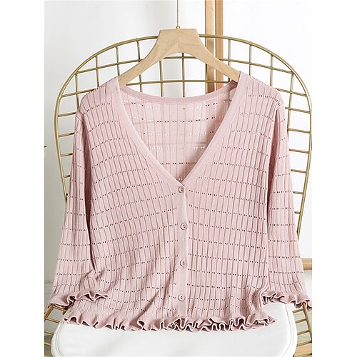 Mujer Chaqueta de Punto Puente Estriado Tejer Ahuecado Botón Color sólido Escote en Pico Elegante Casual Exterior Diario Verano Primavera Negro Blanco Tamaño Único
Mujer Chaqueta de Punto Puente Estriado Tejer Ahuecado Botón Color sólido Escote en Pico Elegante Casual Exterior Diario Verano Primavera Negro Blanco Tamaño Único