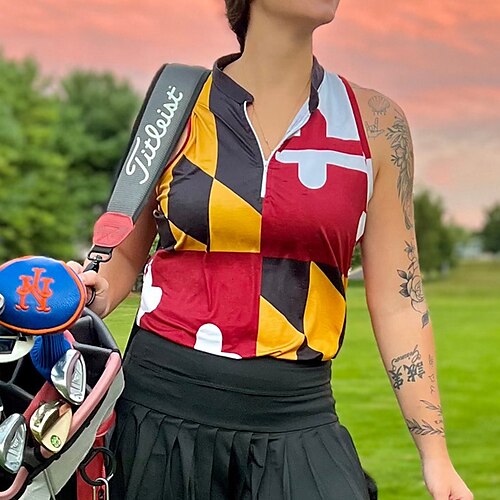 Mulheres Camisa polo de caminhada Camisa de golfe Respirável Secagem Rápida Pavio Humido Sem Manga Vestuário de golfe Roupas de golfe Normal Zíper Colarinho Alto Geometria Estampado Verão Tênis Golfe
Mulheres Camisa polo de caminhada Camisa de golfe Respirável Secagem Rápida Pavio Humido Sem Manga Vestuário de golfe Roupas de golfe Normal Zíper Colarinho Alto Geometria Estampado Verão Tênis Golfe