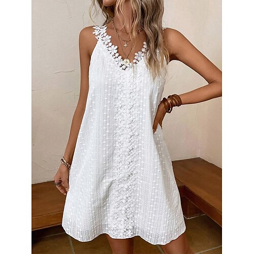 Mulheres Vestido casual Vestido de linho de algodão Vestido branco Vestido midi Misto de Algodão Moda Moderno Ao ar livre Diário Feriado Decote V Renda Sem Manga Verão Primavera 2023 Ajuste Largo
Mulheres Vestido casual Vestido de linho de algodão Vestido branco Vestido midi Misto de Algodão Moda Moderno Ao ar livre Diário Feriado Decote V Renda Sem Manga Verão Primavera 2023 Ajuste Largo