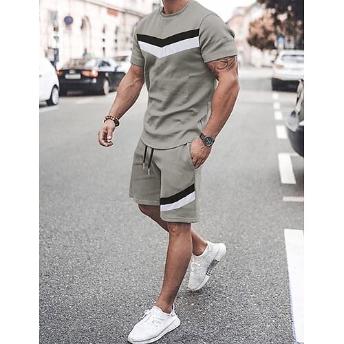 Homens Roupas de 2 peças Conjunto de camiseta e short com cordão Bloco de cor Crewneck Casual Roupa Diária Manga Curta 2 Peças Roupa Moda Desporto Casual
Homens Roupas de 2 peças Conjunto de camiseta e short com cordão Bloco de cor Crewneck Casual Roupa Diária Manga Curta 2 Peças Roupa Moda Desporto Casual