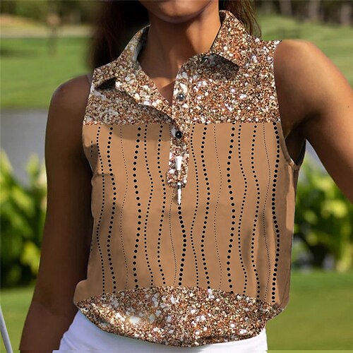 Femme T-shirt POLO Chemise de golf Polo boutonné Respirable Séchage rapide Evacuation de l'humidité Sans Manches Vêtements de golf Top Standard Imprimé Eté Tennis Le golf Pickleball
Femme T-shirt POLO Chemise de golf Polo boutonné Respirable Séchage rapide Evacuation de l'humidité Sans Manches Vêtements de golf Top Standard Imprimé Eté Tennis Le golf Pickleball