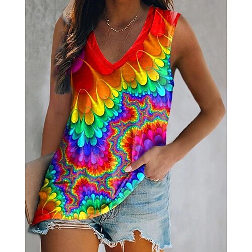 Women's Tank Top Rainbow Graphic Print Sleeveless Casual Basic V Neck Regular S
Women's Tank Top Rainbow Graphic Print Sleeveless Casual Basic V Neck Regular S