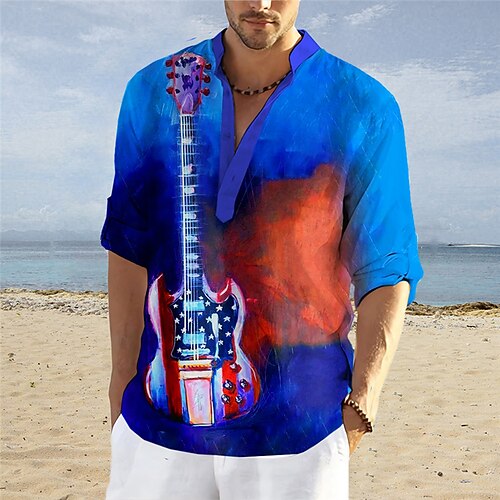 Homme Chemise Chemise Lin Imprimés Photos Guitare Drapeau américain Mao Jaune Bleu Extérieur Plein Air manche longue Imprimer Vêtement Tenue Lin Mode Vêtement de rue Design Décontractées
Homme Chemise Chemise Lin Imprimés Photos Guitare Drapeau américain Mao Jaune Bleu Extérieur Plein Air manche longue Imprimer Vêtement Tenue Lin Mode Vêtement de rue Design Décontractées