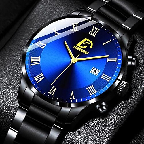 

Fashion Mens Watches Luxury Calendar Date Quartz Clock Big Dial Men Business Stainless Steel Mesh Belt Watch Relojes Masculino