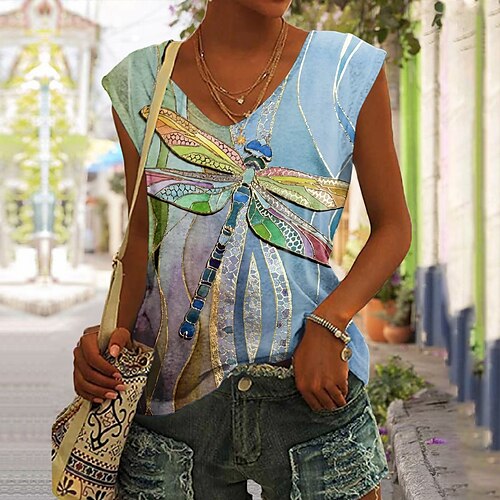 Mujer Camiseta sin mangas Rosa Azul Piscina Verde Trébol Animal Estampado Sin Mangas Casual Básico Escote en Pico Regular S
Mujer Camiseta sin mangas Rosa Azul Piscina Verde Trébol Animal Estampado Sin Mangas Casual Básico Escote en Pico Regular S