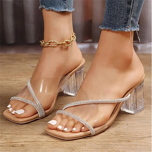Damen Sandalen Hausschuhe Slippers Mules Blockabsatz Sandalen Klare Schuhe Absatzsandalen Hochzeit Party Outdoor Sommer Blockabsatz Elegant Brautkleider schlicht Minimalismus PVC PU Halbschuhe Feste
Damen Sandalen Hausschuhe Slippers Mules Blockabsatz Sandalen Klare Schuhe Absatzsandalen Hochzeit Party Outdoor Sommer Blockabsatz Elegant Brautkleider schlicht Minimalismus PVC PU Halbschuhe Feste