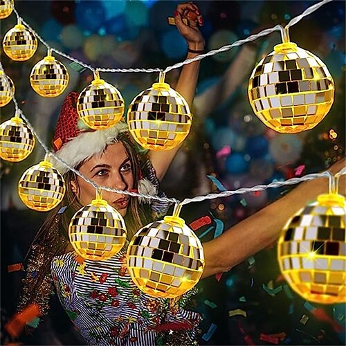 Discokugel-Spiegel, LED-Party-Lichterkette, Weihnachtslaternen für Urlaub, Wand, Fenster, Baumschmuck, Innen- und Außenterrasse, Party, Hof, Garten, Kinderzimmer, Wohnzimmer, 1,5 m/3 m, 10 LED/20 LED
Discokugel-Spiegel, LED-Party-Lichterkette, Weihnachtslaternen für Urlaub, Wand, Fenster, Baumschmuck, Innen- und Außenterrasse, Party, Hof, Garten, Kinderzimmer, Wohnzimmer, 1,5 m/3 m, 10 LED/20 LED