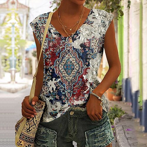 Mulheres Malha Íntima Vermelho Azul Roxo Gráfico Imprimir Sem Manga Casual Básico Decote V Padrão S
Mulheres Malha Íntima Vermelho Azul Roxo Gráfico Imprimir Sem Manga Casual Básico Decote V Padrão S