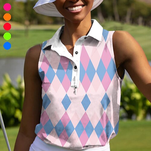 Women's Polo Shirt Golf Apparel Golf Clothes Breathable Quick Dry Lightweight Sleeveless T Shirt Top Geometry Printed Summer Tennis Golf Pickleball
Women's Polo Shirt Golf Apparel Golf Clothes Breathable Quick Dry Lightweight Sleeveless T Shirt Top Geometry Printed Summer Tennis Golf Pickleball