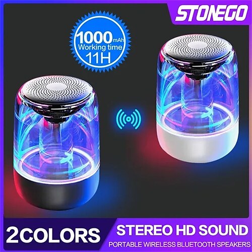 Tragbare Bluetooth-Lautsprecher, kleiner True Wireless Stereo (TWS)-Lautsprecher, transparenter Kristall-LED-Musikplayer mit TF-Karte/AUX-Audioeingang, HD-Sound Ampere; Verbesserter Bass,
Tragbare Bluetooth-Lautsprecher, kleiner True Wireless Stereo (TWS)-Lautsprecher, transparenter Kristall-LED-Musikplayer mit TF-Karte/AUX-Audioeingang, HD-Sound Ampere; Verbesserter Bass,