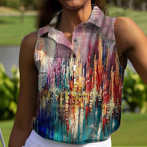 Femme T-shirt POLO Chemise de golf Polo boutonné Respirable Séchage rapide Evacuation de l'humidité Sans Manches Vêtements de golf Top Standard Tie Dye Eté Tennis Le golf Pickleball
Femme T-shirt POLO Chemise de golf Polo boutonné Respirable Séchage rapide Evacuation de l'humidité Sans Manches Vêtements de golf Top Standard Tie Dye Eté Tennis Le golf Pickleball