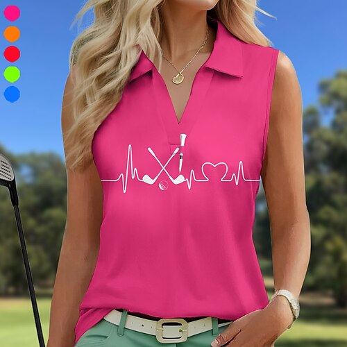 Mulheres Camisa polo de caminhada Camisa de golfe Respirável Secagem Rápida Pavio Humido Sem Manga Vestuário de golfe Roupas de golfe Normal Em V Estampado Verão Tênis Golfe Pickleball
Mulheres Camisa polo de caminhada Camisa de golfe Respirável Secagem Rápida Pavio Humido Sem Manga Vestuário de golfe Roupas de golfe Normal Em V Estampado Verão Tênis Golfe Pickleball