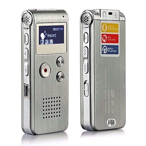 

New Portable Rechargeable 8GB Digital Audio Voice Recorder Dictaphone MP3 Player