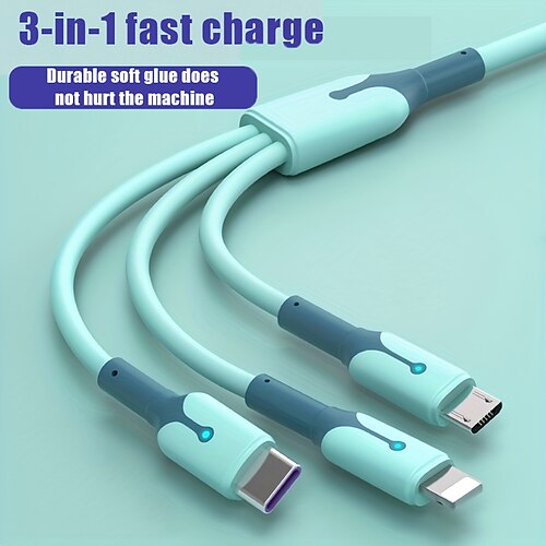 5a cabo de carga rápida 3 em 1 para apple android dispositivos tipo-c - macio cabo de carregamento durável
5a cabo de carga rápida 3 em 1 para apple android dispositivos tipo-c - macio cabo de carregamento durável