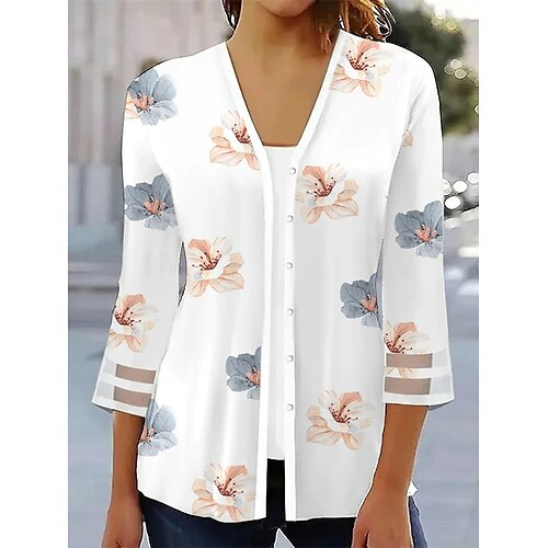 Mujer Chaqueta casual Exterior Escote en Pico Estampado Flor Transpirable Ropa de calle Ajuste regular Ropa de calle Manga 3/4 Verano Blanco S
Mujer Chaqueta casual Exterior Escote en Pico Estampado Flor Transpirable Ropa de calle Ajuste regular Ropa de calle Manga 3/4 Verano Blanco S