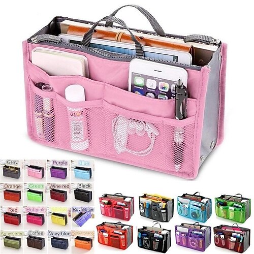 Praktische Dual-Handtasche aus Nylon, Dual-Organizer-Einsatz, Kosmetik-Aufbewahrungstasche, Schwarz
Praktische Dual-Handtasche aus Nylon, Dual-Organizer-Einsatz, Kosmetik-Aufbewahrungstasche, Schwarz