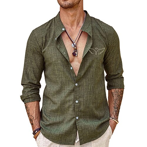 Men's Shirt Linen Shirt Wings Graphic Prints Stand Collar Blue Brown Green Gray Outdoor Street Long Sleeve Print Clothing Apparel Linen Fashion Streetwear Designer Casual
Men's Shirt Linen Shirt Wings Graphic Prints Stand Collar Blue Brown Green Gray Outdoor Street Long Sleeve Print Clothing Apparel Linen Fashion Streetwear Designer Casual