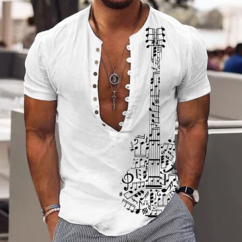 Homme Chemise Chemise Lin Imprimés Photos Musique Guitare Remarques Sans col Blanche Rose Claire Bleu Vert Extérieur Plein Air Manche Courte Imprimer Vêtement Tenue Lin Mode Vêtement de rue Design
Homme Chemise Chemise Lin Imprimés Photos Musique Guitare Remarques Sans col Blanche Rose Claire Bleu Vert Extérieur Plein Air Manche Courte Imprimer Vêtement Tenue Lin Mode Vêtement de rue Design