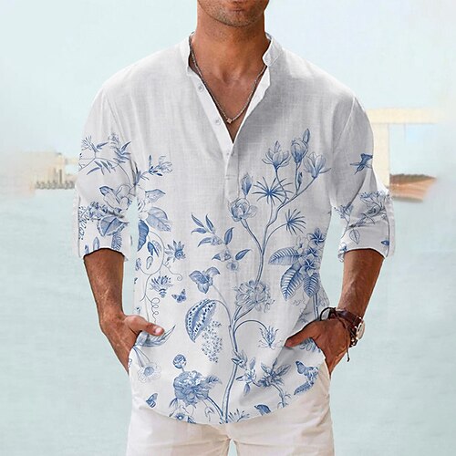 Homens Camisa Social camisa de linho Floral Estampas Abstratas Colarinho Chinês Azul Roxo Ao ar livre Rua Manga Longa Imprimir Roupa Linho Moda Roupa de rua Designer Casual
Homens Camisa Social camisa de linho Floral Estampas Abstratas Colarinho Chinês Azul Roxo Ao ar livre Rua Manga Longa Imprimir Roupa Linho Moda Roupa de rua Designer Casual