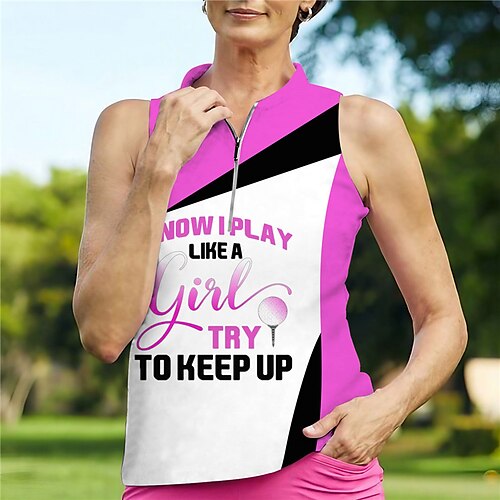 Mujer Camisas de polo Camiseta de golf Transpirable Secado rápido Dispersor de humedad Sin Mangas Ropa de golf ropa de golf Ajuste regular Cremallera Letra Verano Tenis Golf pepinillo
Mujer Camisas de polo Camiseta de golf Transpirable Secado rápido Dispersor de humedad Sin Mangas Ropa de golf ropa de golf Ajuste regular Cremallera Letra Verano Tenis Golf pepinillo