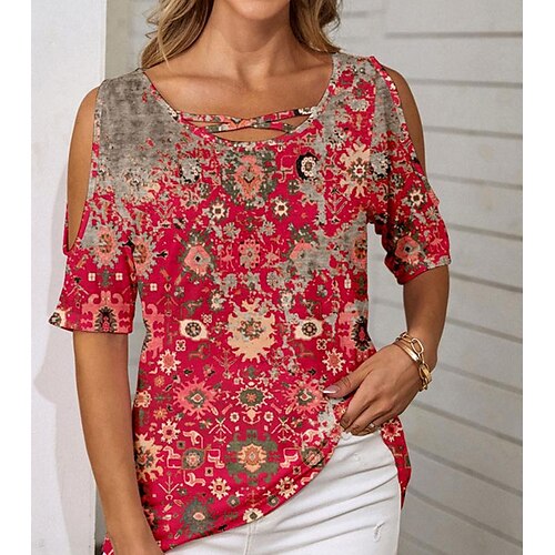 Damen T Shirt Bluse Rosa Wein Rote Graphic Abstrakt Ausgeschnitten Bedruckt Kurzarm Casual Basic Rundhalsausschnitt Standard S
Damen T Shirt Bluse Rosa Wein Rote Graphic Abstrakt Ausgeschnitten Bedruckt Kurzarm Casual Basic Rundhalsausschnitt Standard S