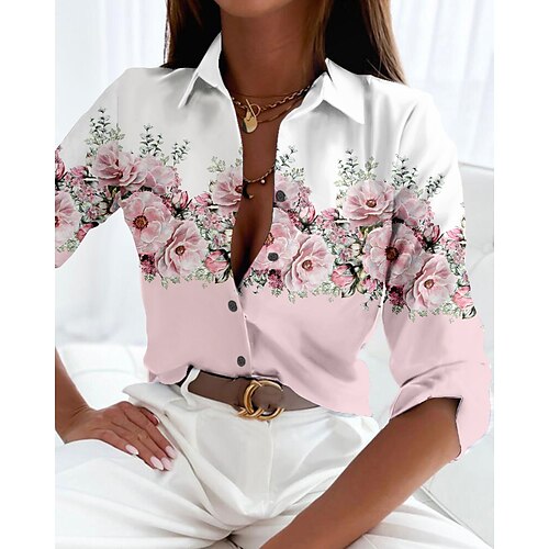 Chemise Chemisier Femme Rose Claire Bleu Violet Floral Bouton Imprimer manche longue Vacances Décontractées Col de Chemise Normal Standard Fleur S
Chemise Chemisier Femme Rose Claire Bleu Violet Floral Bouton Imprimer manche longue Vacances Décontractées Col de Chemise Normal Standard Fleur S