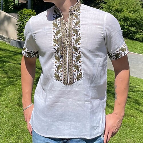 Homens Camisa Social camisa de linho Estampas Abstratas Geometria Colarinho Chinês Branco Azul Ao ar livre Rua Manga Curta Imprimir Roupa Linho Moda Roupa de rua Designer Casual
Homens Camisa Social camisa de linho Estampas Abstratas Geometria Colarinho Chinês Branco Azul Ao ar livre Rua Manga Curta Imprimir Roupa Linho Moda Roupa de rua Designer Casual