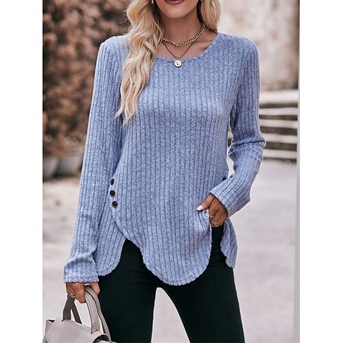 Mujer Suéter de punto Puente Estriado Tejer Botón Costura asimétrica Color sólido Cuello Barco Elegante Casual Exterior Diario Primavera Otoño Negro Vino S M L
Mujer Suéter de punto Puente Estriado Tejer Botón Costura asimétrica Color sólido Cuello Barco Elegante Casual Exterior Diario Primavera Otoño Negro Vino S M L