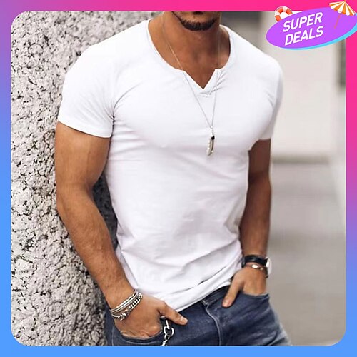 Herren T Shirt Glatt V Ausschnitt Urlaub Ausgehen Kurze Ärmel Bekleidung Strassenmode Stilvoll Moderner Stil
Herren T Shirt Glatt V Ausschnitt Urlaub Ausgehen Kurze Ärmel Bekleidung Strassenmode Stilvoll Moderner Stil
