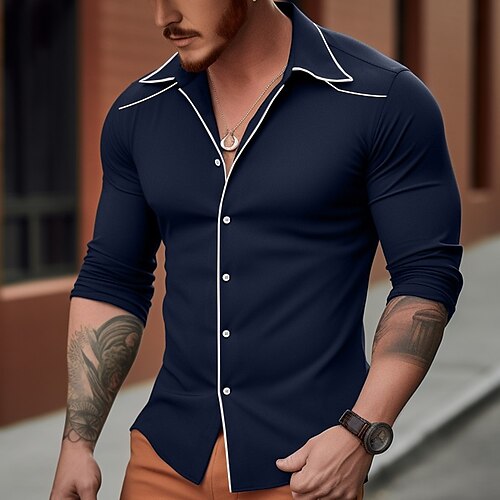 Homme Chemise Chemise boutonnée Chemise décontractée Chemisette Chemise d'été Noir Vin bleu marine Café manche longue Bloc de couleur Revers du quotidien Vacances Vêtement Tenue Mode Décontractées
Homme Chemise Chemise boutonnée Chemise décontractée Chemisette Chemise d'été Noir Vin bleu marine Café manche longue Bloc de couleur Revers du quotidien Vacances Vêtement Tenue Mode Décontractées