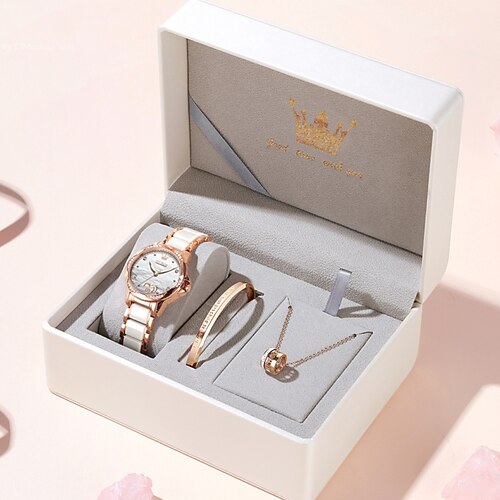 OLEVS Women Mechanical Watch Creative Minimalist Fashion Casual Analog Wristwatch Automatic Self-winding Luminous Calendar Waterproof Ceramic Watch for Women Gift Women Watches 
OLEVS Women Mechanical Watch Creative Minimalist Fashion Casual Analog Wristwatch Automatic Self-winding Luminous Calendar Waterproof Ceramic Watch for Women Gift Women Watches