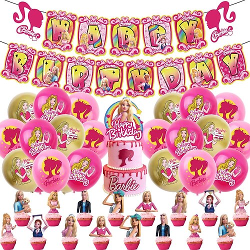 Tema de boneca barbiecore 2023, material de festa de aniversário rosa para crianças, banner, bandeira, balão, decoração de linha de bolo
Tema de boneca barbiecore 2023, material de festa de aniversário rosa para crianças, banner, bandeira, balão, decoração de linha de bolo