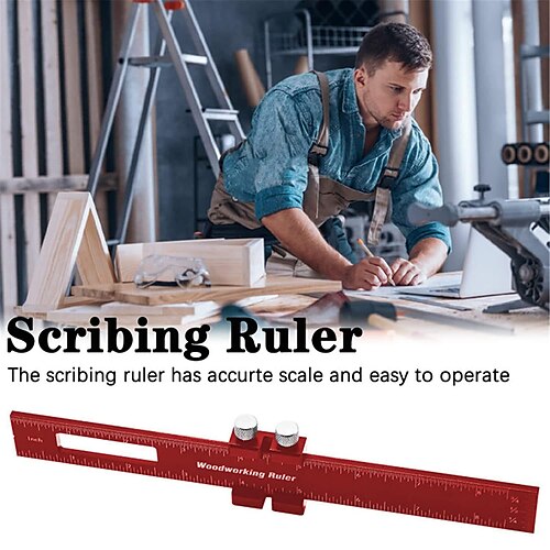 Woodworking Ruler Precision Pocket Rule - 12, 8, 6 Inch Metal Slide Stop Marking Ruler Metric Inch Measuring Wood Working Scribing Measure Tools - Engineers Woodwork Adjustable Sliding Ruler
Woodworking Ruler Precision Pocket Rule - 12, 8, 6 Inch Metal Slide Stop Marking Ruler Metric Inch Measuring Wood Working Scribing Measure Tools - Engineers Woodwork Adjustable Sliding Ruler