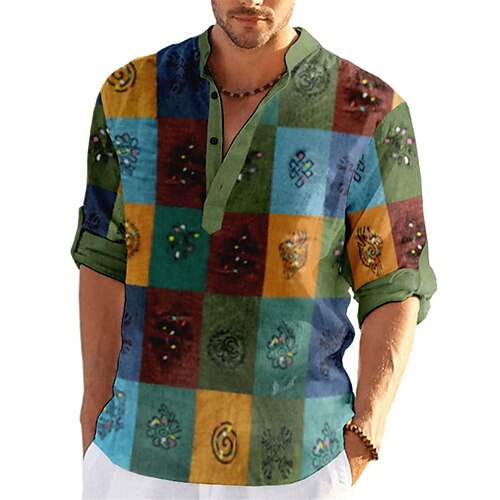 Hombre Camisa camisa de lino Ajedrez Estampados Cosecha Geometría Escote Chino Rosa Azul Piscina Morado Verde Trébol Exterior Calle Manga Larga Estampado Ropa Lino Moda Ropa de calle Design Casual
Hombre Camisa camisa de lino Ajedrez Estampados Cosecha Geometría Escote Chino Rosa Azul Piscina Morado Verde Trébol Exterior Calle Manga Larga Estampado Ropa Lino Moda Ropa de calle Design Casual