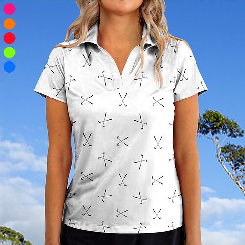 Femme T-shirt POLO Chemise de golf Respirable Séchage rapide Evacuation de l'humidité Manche Courte Vêtements de golf Top Standard Col en V Imprimé Eté Tennis Le golf Pickleball
Femme T-shirt POLO Chemise de golf Respirable Séchage rapide Evacuation de l'humidité Manche Courte Vêtements de golf Top Standard Col en V Imprimé Eté Tennis Le golf Pickleball