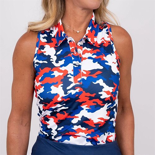 polo femme chemise de golf dos nageur polo boutonné respirant séchage rapide évacuation de l'humidité haut sans manches vêtements de golf vêtements de golf camo / camouflage tennis d'été golf pickleball
polo femme chemise de golf dos nageur polo boutonné respirant séchage rapide évacuation de l'humidité haut sans manches vêtements de golf vêtements de golf camo / camouflage tennis d'été golf pickleball