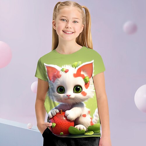 Chica Camiseta Manga Corta Camiseta Graphic Caricatura Gato Impresión 3D Activo Moda Estilo lindo Poliéster Exterior Casual Diario Niños Cuello redondo 3-12 años Gráfico impreso en 3D Ajuste regular
Chica Camiseta Manga Corta Camiseta Graphic Caricatura Gato Impresión 3D Activo Moda Estilo lindo Poliéster Exterior Casual Diario Niños Cuello redondo 3-12 años Gráfico impreso en 3D Ajuste regular