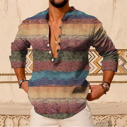 Homme Chemise Chemise Lin Rayé Imprimés Photos Rétro Vintage Mao Jaune Vert Extérieur Plein Air manche longue Imprimer Vêtement Tenue Lin Mode Vêtement de rue Design Décontractées
Homme Chemise Chemise Lin Rayé Imprimés Photos Rétro Vintage Mao Jaune Vert Extérieur Plein Air manche longue Imprimer Vêtement Tenue Lin Mode Vêtement de rue Design Décontractées
