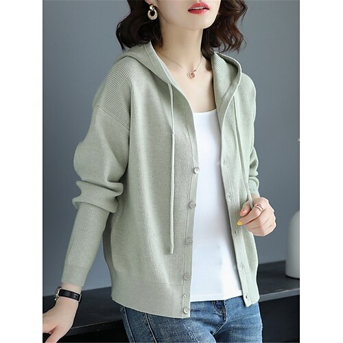 Pull Maille Femme A côtes Tricoter Bouton Couleur unie Capuche mode Décontractées du quotidien Sortie manche longue Eté Printemps Noir Blanche Taille unique
Pull Maille Femme A côtes Tricoter Bouton Couleur unie Capuche mode Décontractées du quotidien Sortie manche longue Eté Printemps Noir Blanche Taille unique
