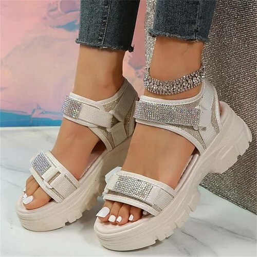 Mulheres Sandálias Sandálias Anabela Sapatos Confortáveis Sandálias de Esporte Festa Ao ar livre Diário Verão Pedrarias Miçangas Salto Plataforma Dedo Aberto Moda Vintage Casual Couro Sintético Velcro
Mulheres Sandálias Sandálias Anabela Sapatos Confortáveis Sandálias de Esporte Festa Ao ar livre Diário Verão Pedrarias Miçangas Salto Plataforma Dedo Aberto Moda Vintage Casual Couro Sintético Velcro