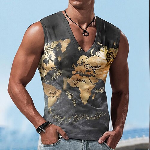 Men's Tank Top Vest Top Sleeveless T Shirt for Men Graphic Map Boat V Neck Clothing Apparel 3D Print Sports Running Sleeveless 3D Print Designer Casual Muscle
Men's Tank Top Vest Top Sleeveless T Shirt for Men Graphic Map Boat V Neck Clothing Apparel 3D Print Sports Running Sleeveless 3D Print Designer Casual Muscle