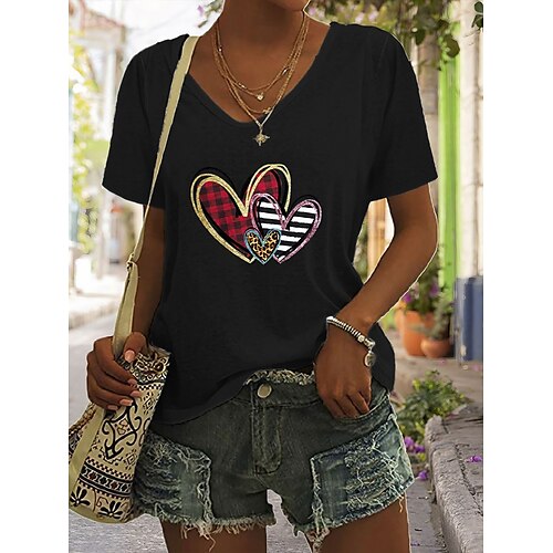 T shirt Tee Tops d'été Femme Noir Blanche Rose Claire Lettre Imprime Manche Courte Décontractées Col V S
T shirt Tee Tops d'été Femme Noir Blanche Rose Claire Lettre Imprime Manche Courte Décontractées Col V S