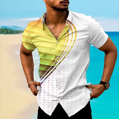 Homens Camisa Social Gradiente Estampas Abstratas Geometria Linear Aberto para a Lateral Amarelo Azul Ao ar livre Rua Manga Curta Imprimir Roupa Moda Roupa de rua Designer Casual
Homens Camisa Social Gradiente Estampas Abstratas Geometria Linear Aberto para a Lateral Amarelo Azul Ao ar livre Rua Manga Curta Imprimir Roupa Moda Roupa de rua Designer Casual